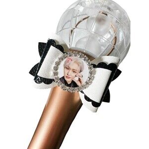 Mingi w/ Bow Ateez Light Stick Bow with Photo Kawaii Kpop Decoration Atiny Deco